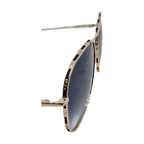 Salvatore Ferragamo Gold Frame Blue Lens Sunglasses